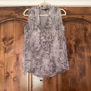 White House Black Market snake skin print blouse